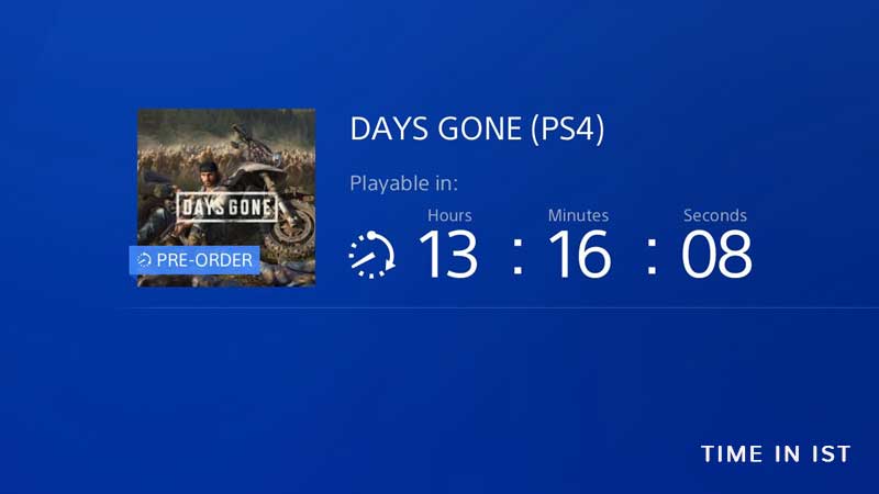 Days Gone Preload Time & Download Size