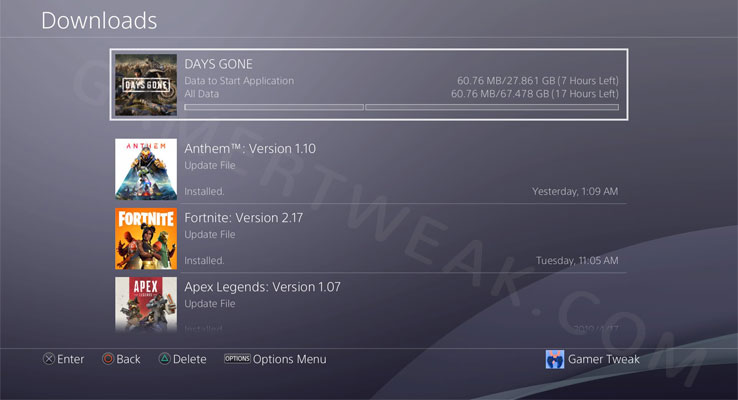 Days Gone Preload Time & Download Size