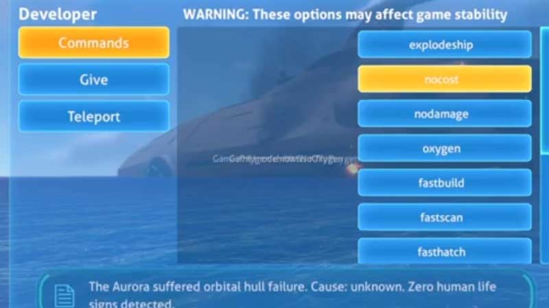 Subnautica Cheat Codes Walkthrough