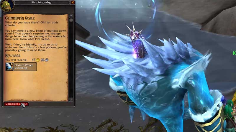 Glimmerfin Scale quest in world of warcraft