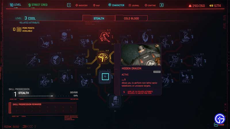 hidden dragon perk in cp2077