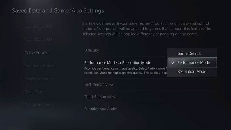 Change PS5 settings to get 120 FPS