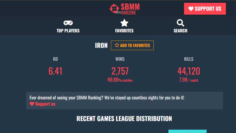 Warzone SBMM Website