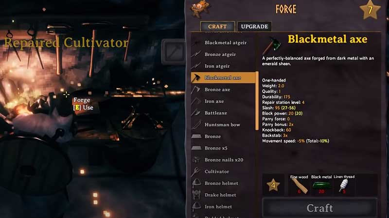 how to make black metal bars valheim