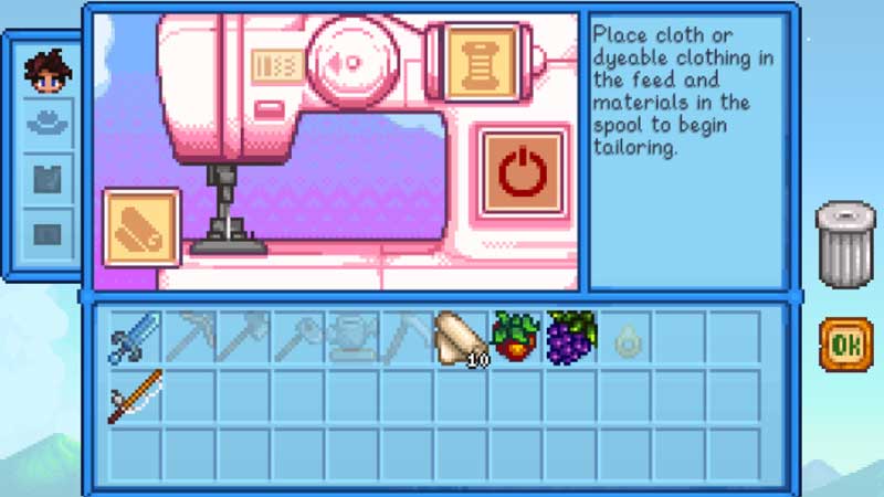 Stardew Valley Sew Clothes