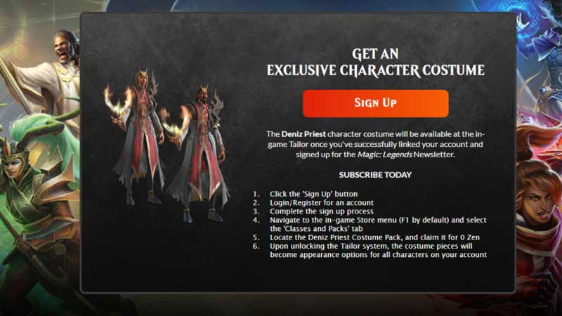 Magic Legends Signup Rewards