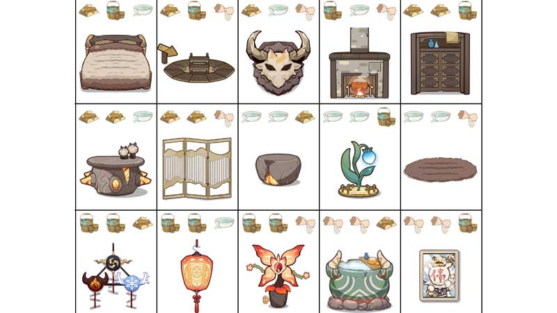 genshin impact hilidream camp recipes full list
