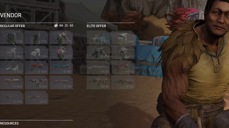 Outriders Tiago Vendor Shop Guide