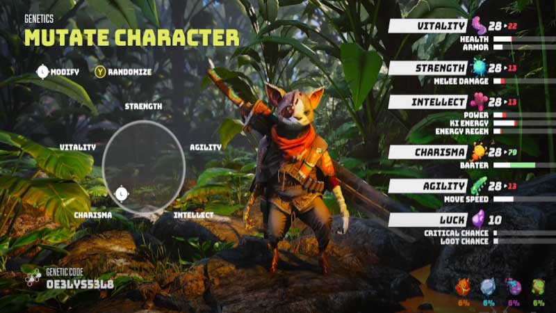 Biomutant attributes