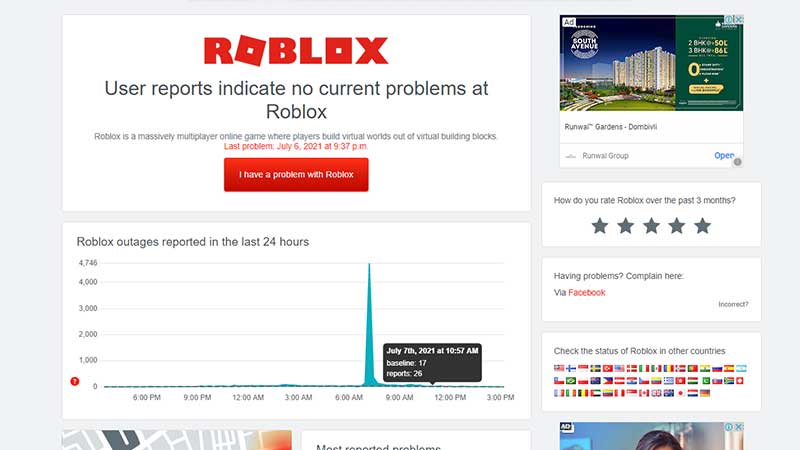 roblox down detector