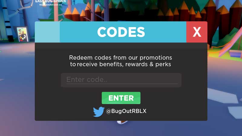 redeem code bugout roblox