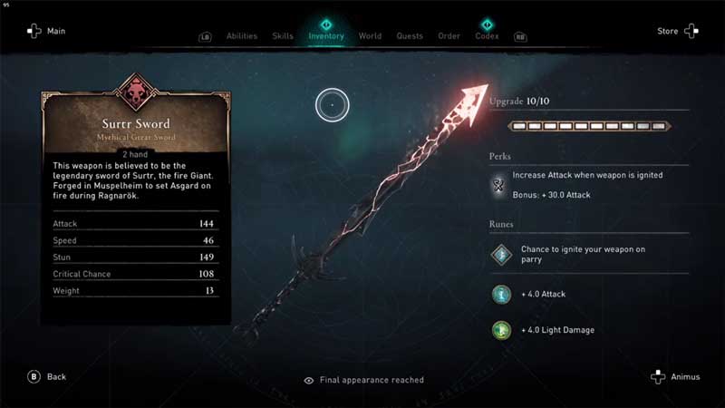 surtr sword ac valhalla