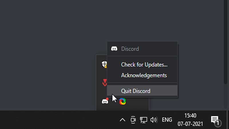 uninstalling discord