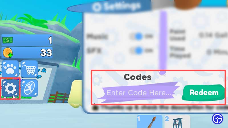 How to Enter and Redeem Codes in Roblox Paint Simulator