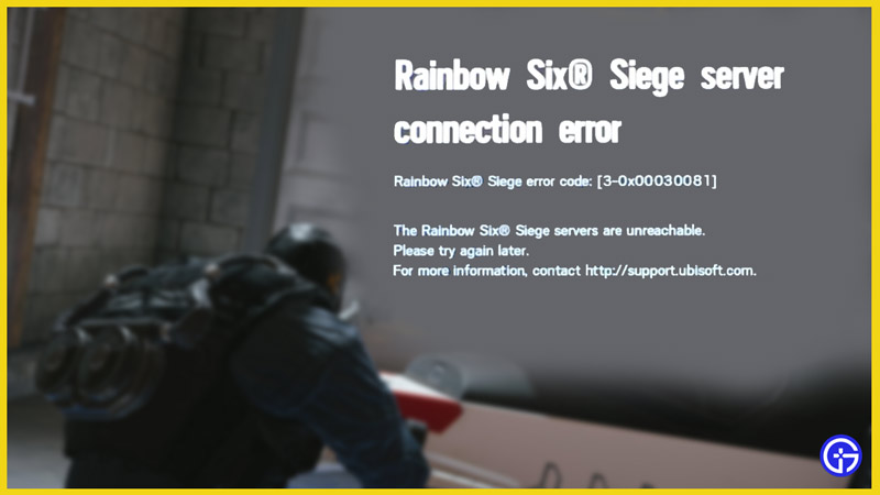 error code 30x00030081 rainbow six siege