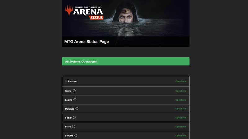 mtg arena check server status
