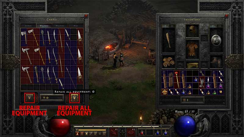 repair equipment in Diablo 2 Resurrected