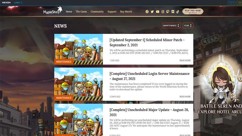 server news maplestory