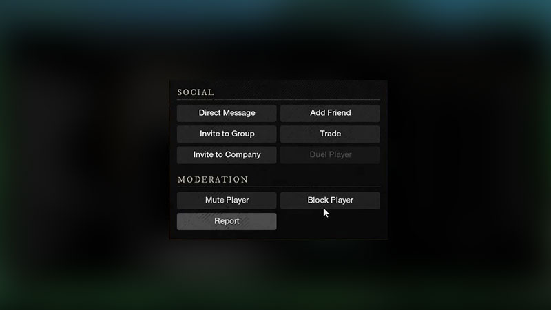 how to mute report block players in new world