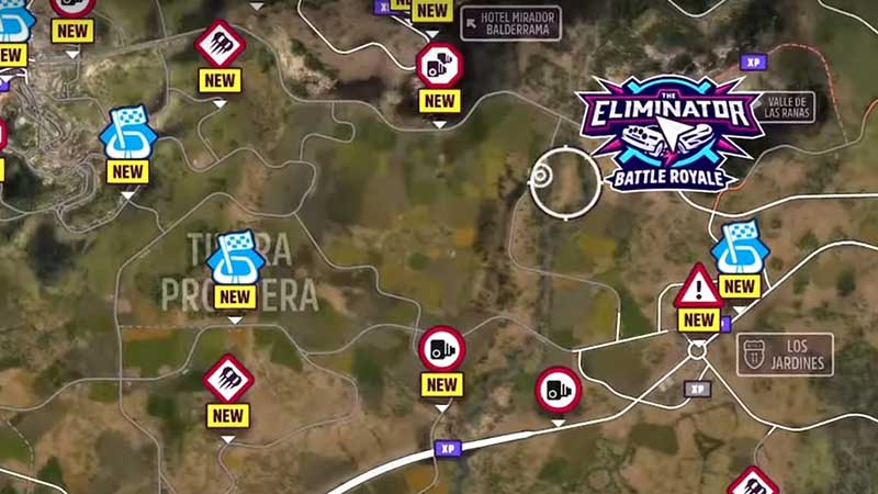 Forza Horizon 5 Eliminator location on map