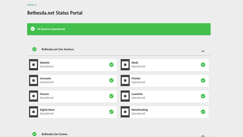bethesda server status