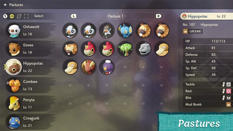 how to change pokemon team in pokemon legends arceus