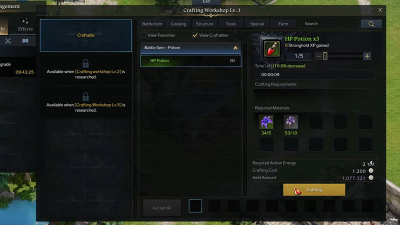 lost ark craft potions