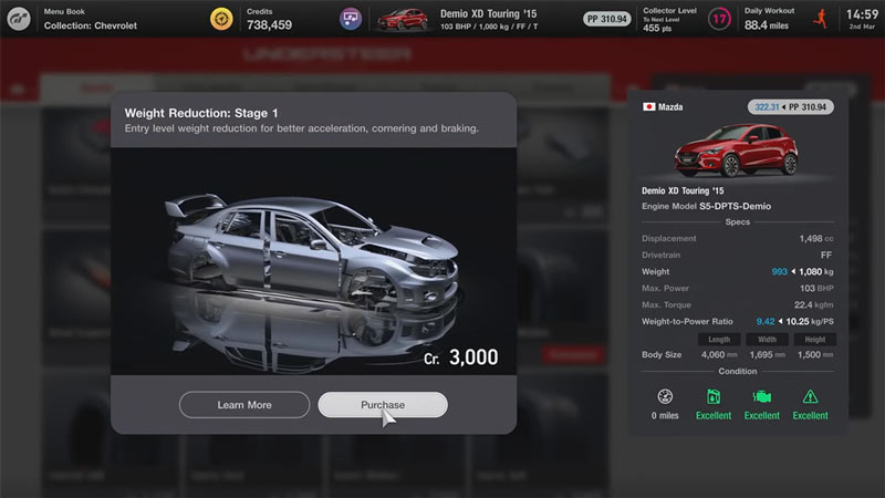 weight reduction upgrade gran turismo 7