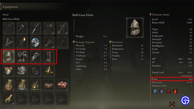 elden ring highest poise armor