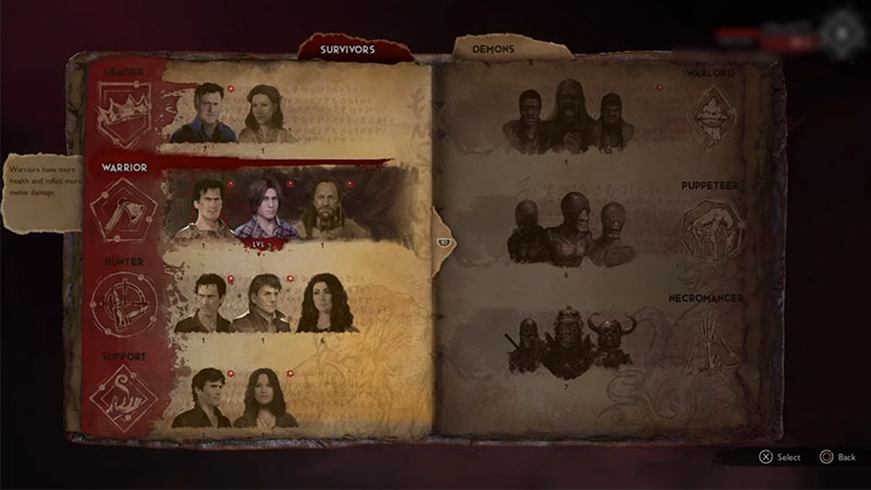 evil dead the game skill points level up survivors