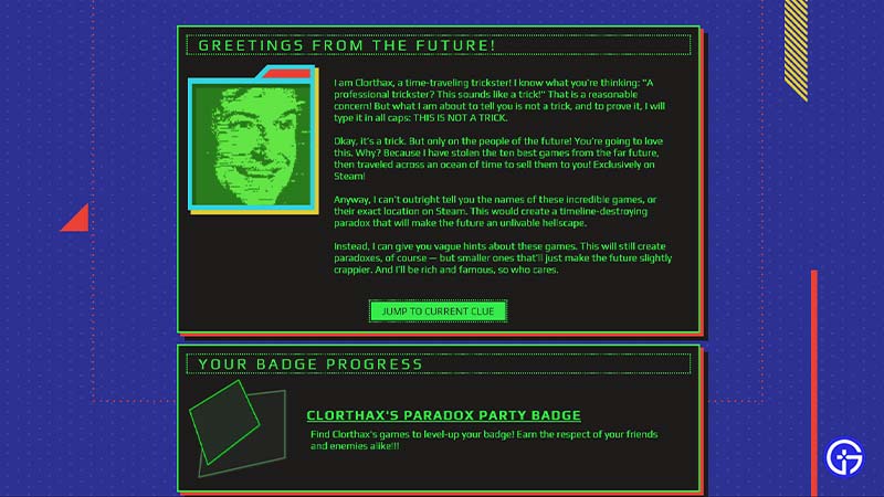 Steam Summer Sale 2022 Clorthax Clues and Riddle Answers