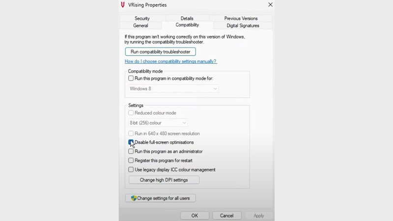 V Rising PC Screen Freeze Fix