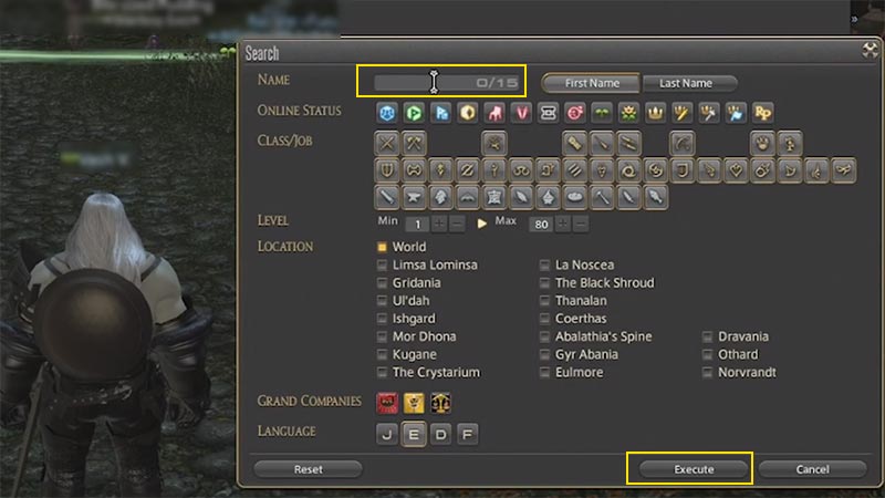 ffxiv player search npcs characters