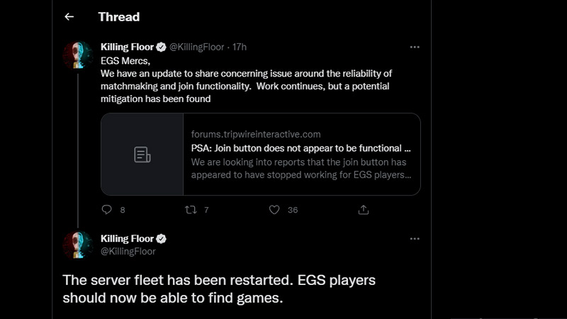 killing floor 2 authentication failed error fix