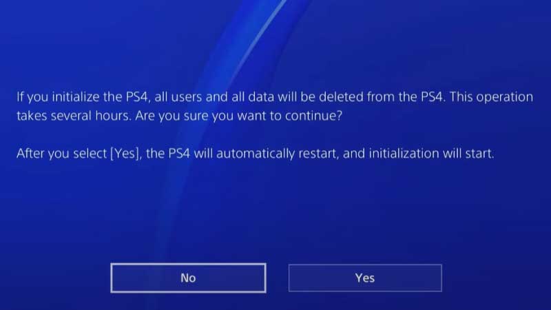 How to Factory Reset PS4