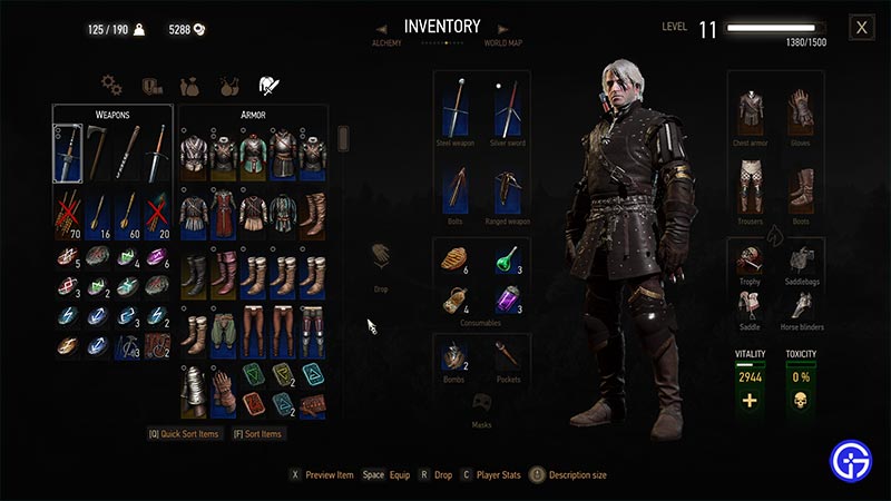How To Manage Your Inventory In Witcher 3