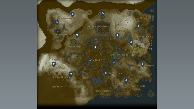 All Skyview Towers in Tears of the Kingdom