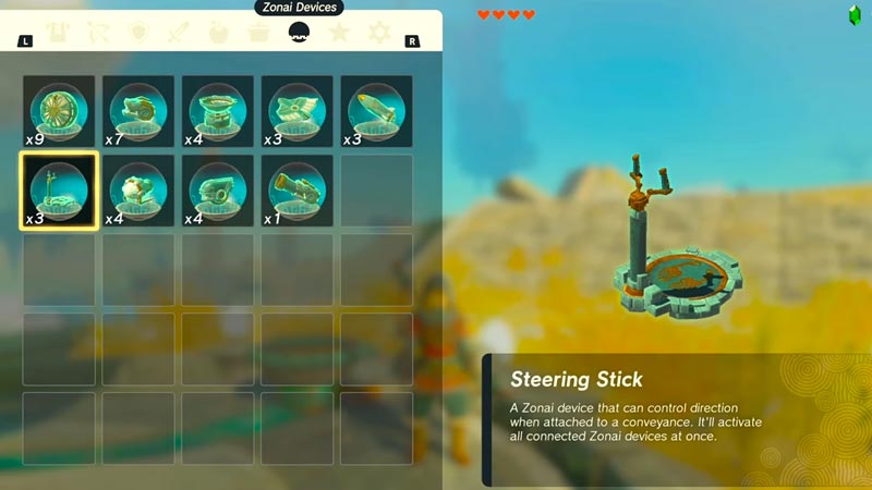 Steering Stick in Zelda Tears of the Kingdom (TOTK)