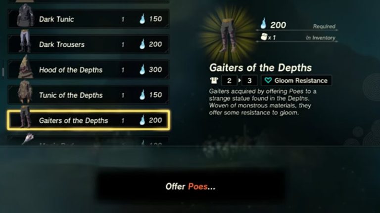 How To Get Gloom Resistant Armor In Zelda Tears Of The Kingdom