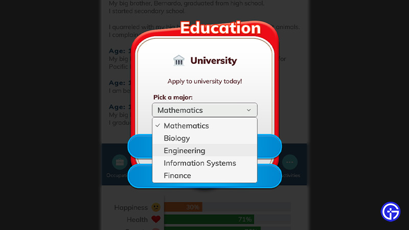 get stem degree bitlife