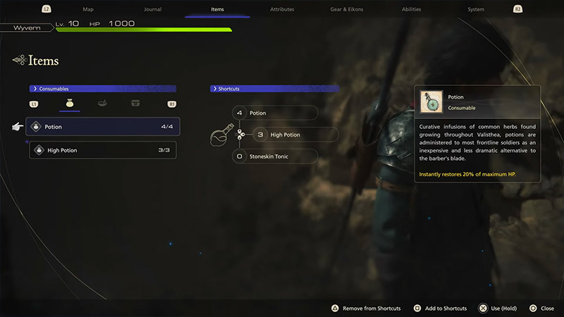 how to assign items to shortcuts in ff16