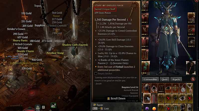 Sacred Items in Diablo IV