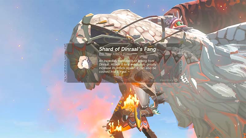 get shard of dinraal's fang in zelda totk