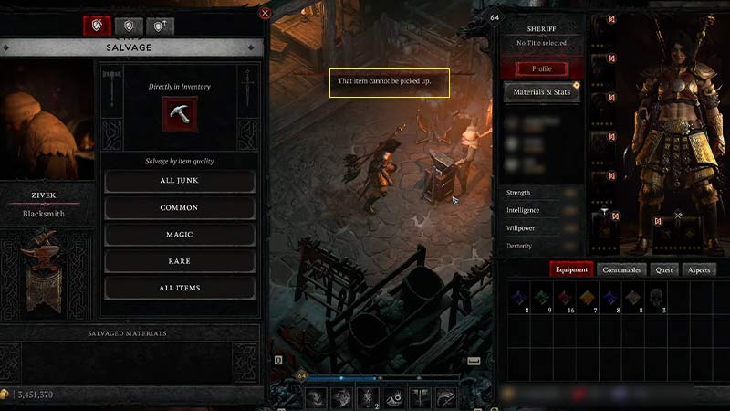 diablo 4 blacksmith inventory bug