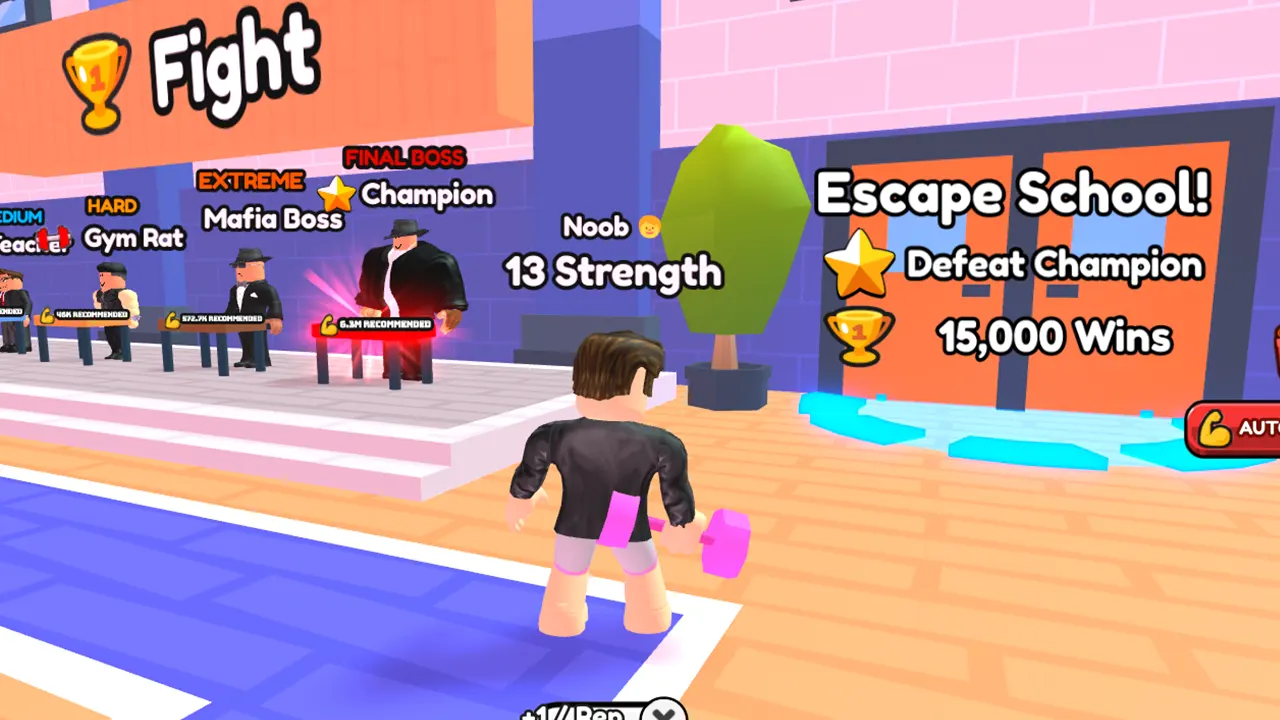 defeat champion in arm wrestle simulator 