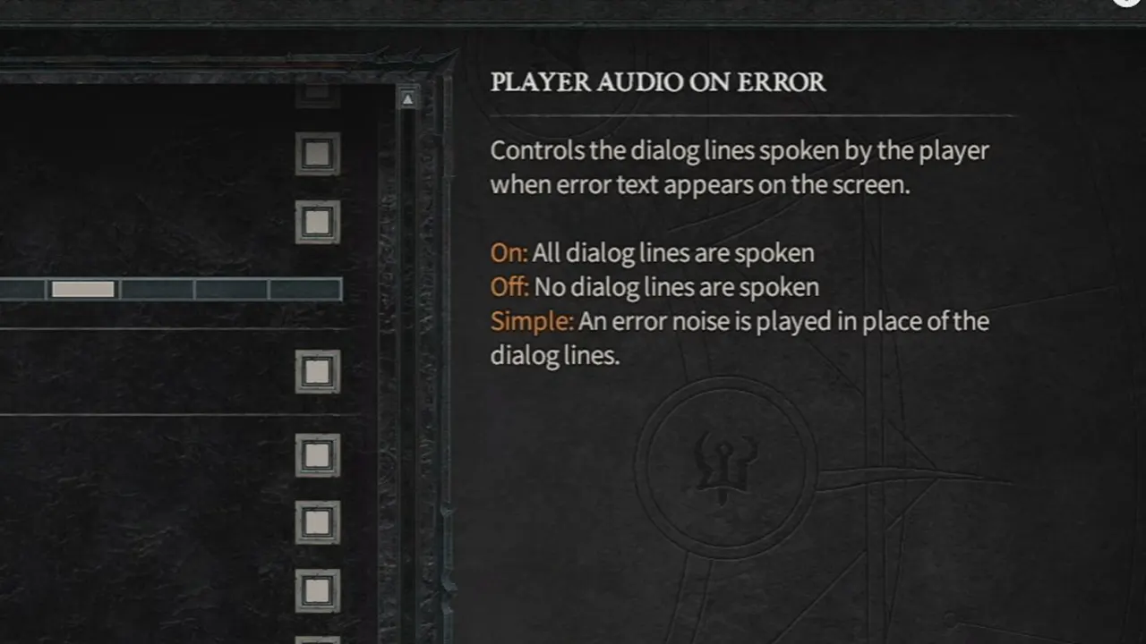 how to disable error speech d4 