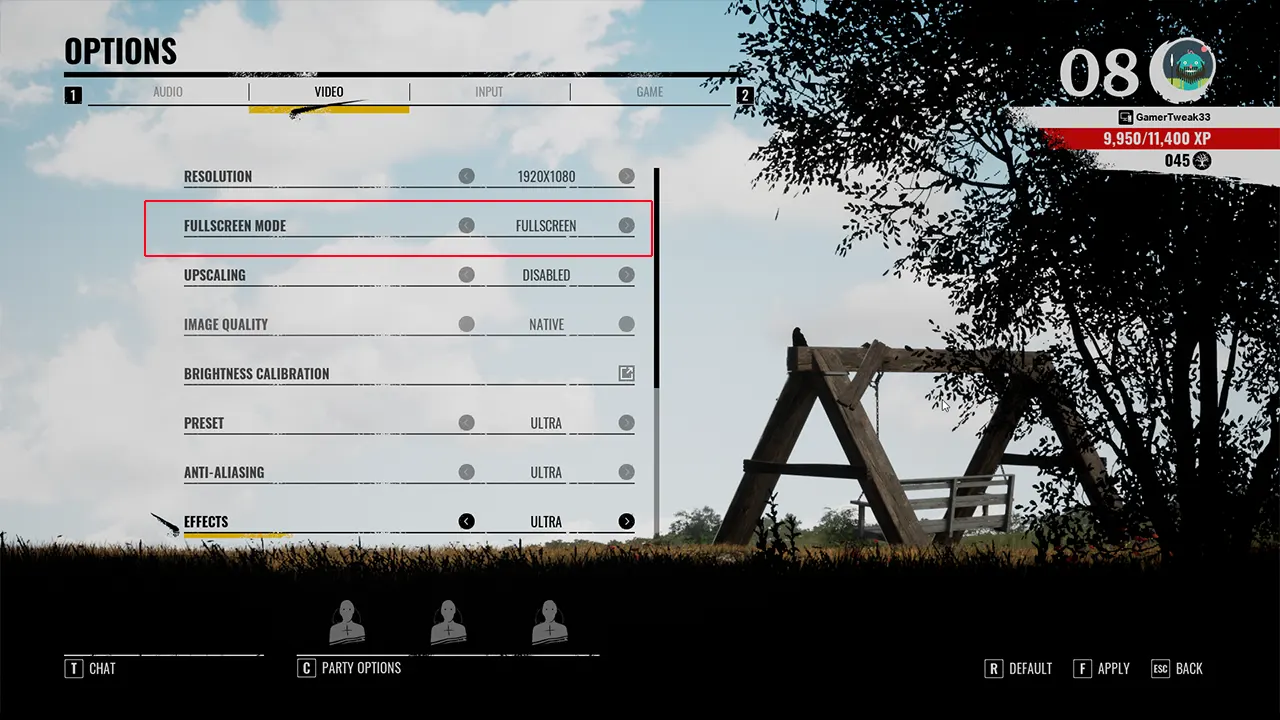 Texas Chainsaw Massacre Fullscreen mode Setting