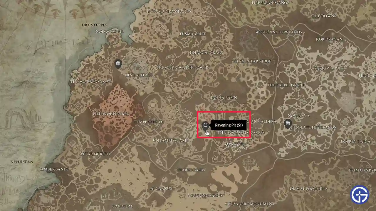 ravening pit malignant tunnel location