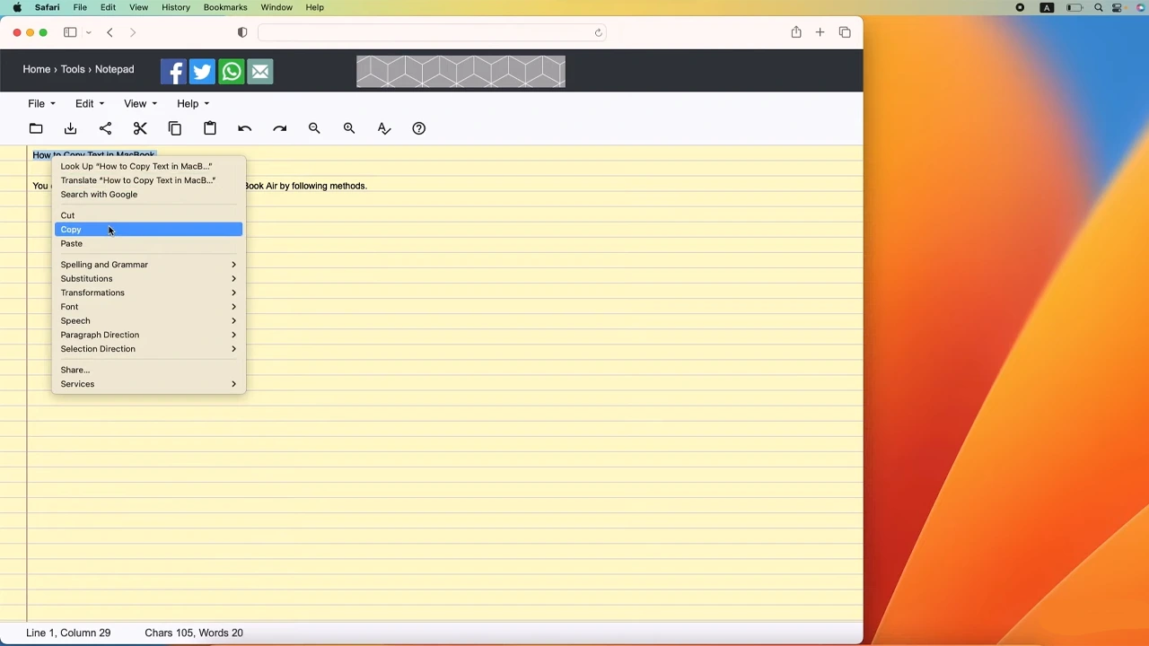 Copy and Paste on Macbook