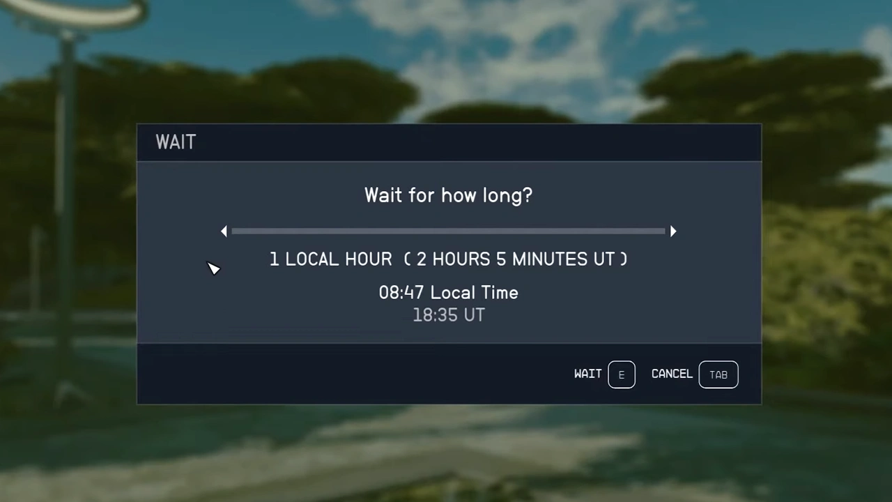 how to change time in starfield 